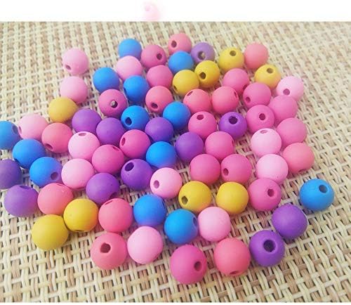 900 Pieces 6mm DIY Assorted Color Frosted Acrylic Round Sphere Ball Beads for Bracelets Necklaces Jewelry Making