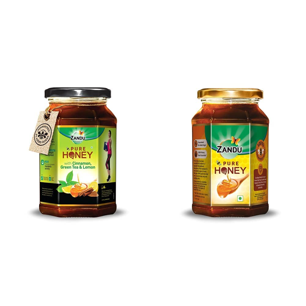 Zandu Pure Honey with Cinnamon, Green Tea and Lemon- 500g & Zandu Pure Honey, 500g (B08217KGR9) Amazon Price History, Amazon Price Tracker