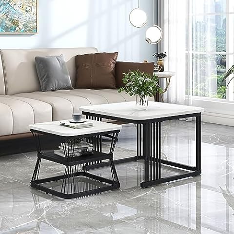 Merax Tables basses carrées modernes Cover