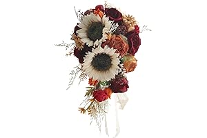 Waterfall Sunflower Bridal Bouquet for Rustic Wedding