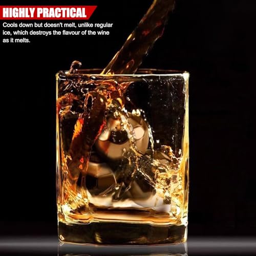 Bolas enfriadoras de whiskey de acero inoxidable 8 piezas miniatura 5