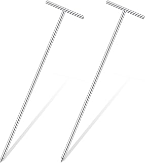 Zonon 2 Pack 36 Inch Galvanized T-Handle Ground Rods 3ft x 1/2" Dia for Electric Fence, Industrial & Power Grounding