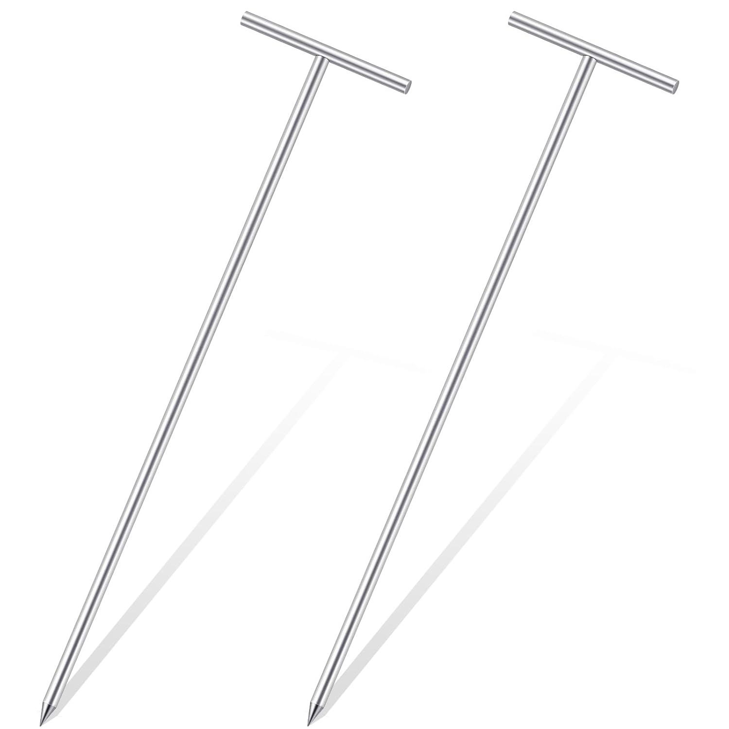 Zonon 2 Pack 36 Inch Galvanized T-Handle Ground Rods 3ft x 1/2" Dia for Electric Fence, Industrial & Power Grounding