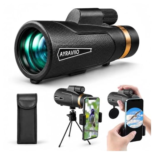 Birthday Gifts for Men Dad Husband Him Teen, 12x60 Monocular Telescope with Phone Adapter & Tripod for Hiking, Bird Watching & Travel, for Fathers Day, Camping Gifts for Outdoors Photography Lover