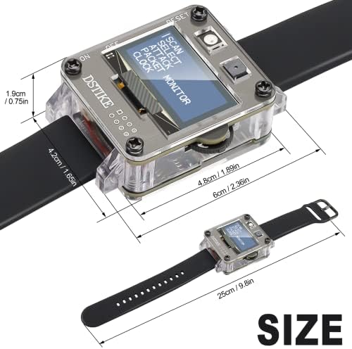 Seamuing WiFi Test Tool DSTIKE Deauther Watch SE ESP8266 ESP-12F Programmable Development Board with Buzzer OLED Display Built in 500mAh Battery for Node MCU Arduino