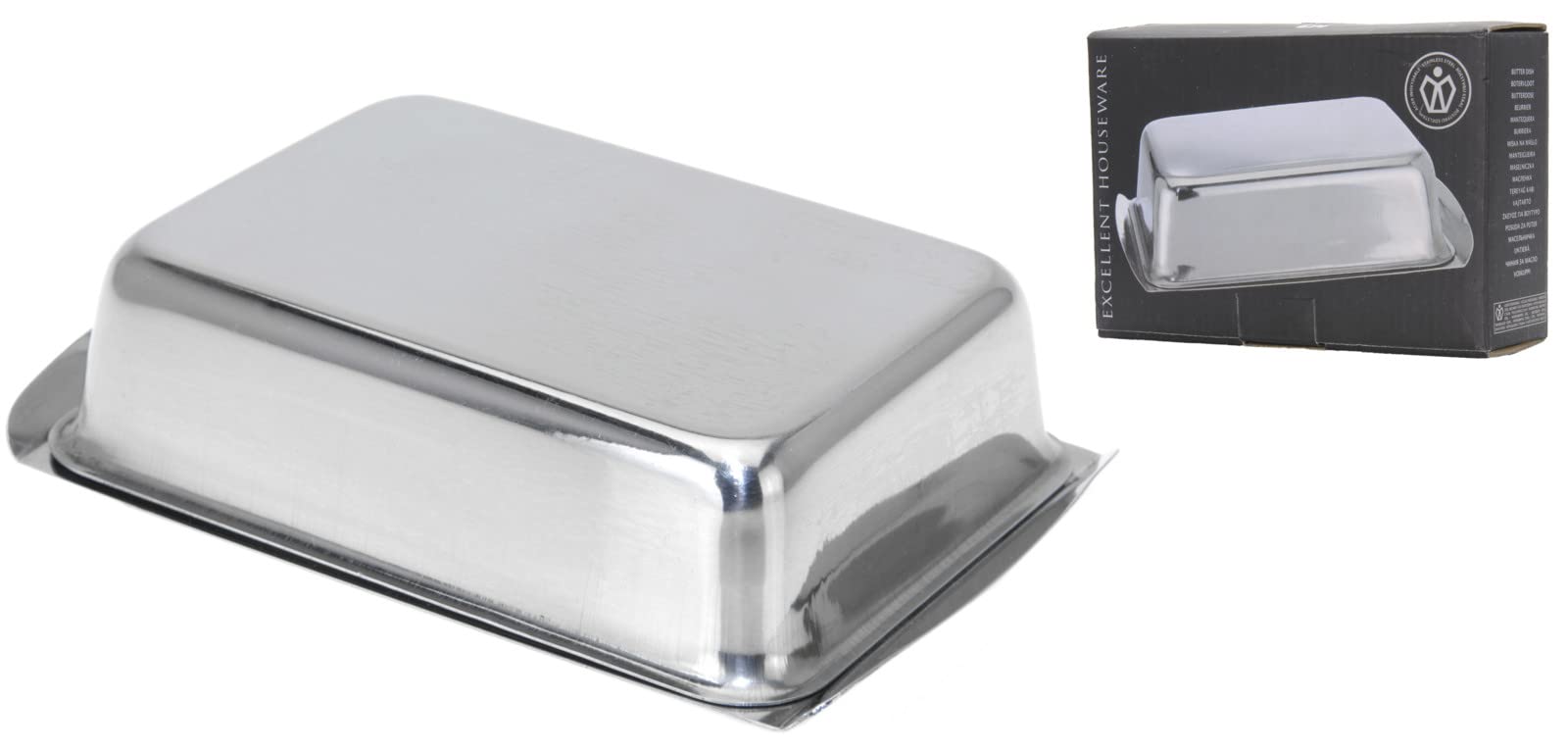 Galvog® Stainless Steel Butter Dish with Lid Rectangular | Silver Shine Butter Dish Serving Container – Unbreakable Reusable Butter Storage Tray for Home Restaurant Hospital