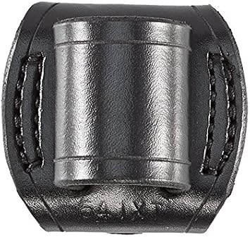 Aker Leather 541 Open Top & Bottom Flashlight Holder, Duty Belt Holster Fits Most D-Cell and Streamlight Stinger Models, Snap-On Design Fits Belts up to 2.25 Inches, Secure Retention, Made in USA