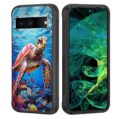 Coque Pixel 7a antichoc double couche protection robuste tortue marine