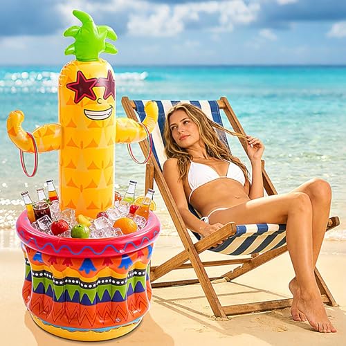 Glacière gonflable boisson pour décorations anniversaire tropicales