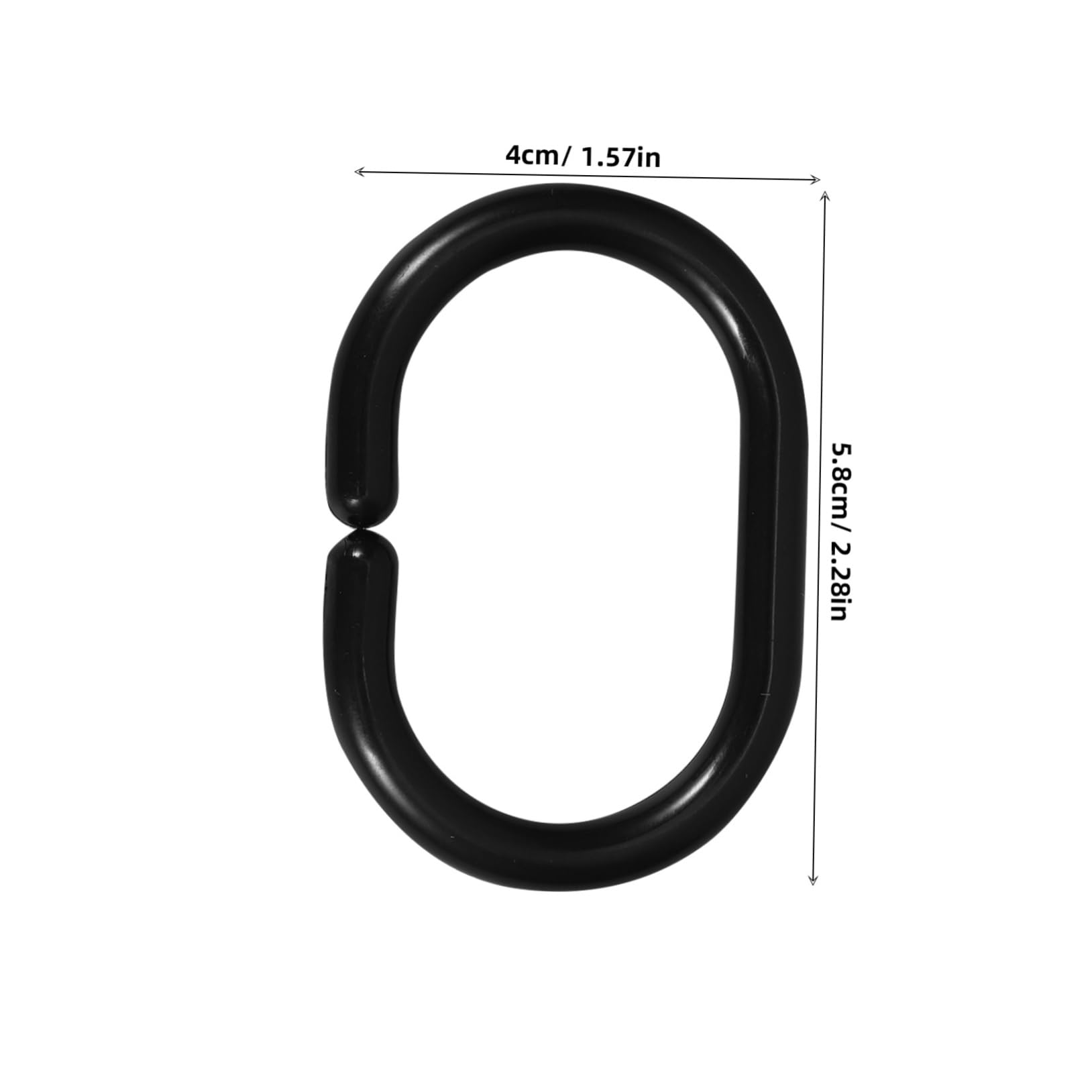 24 ganci per tenda da doccia in plastica nera a forma di C, leggeri e resistenti, per una facile installazione di tende da bagno e finestre, ganci con presa sicura