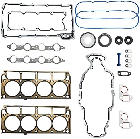 Gen III LS Head Gasket Kit for GM Chevy LS1 LS6 LQ4 LQ9/4.8L 5.3L 5.7L 6.0L 1997-2007 Cylinder Engine Block Valley Cover Gasket 12589226 12612350 12558178