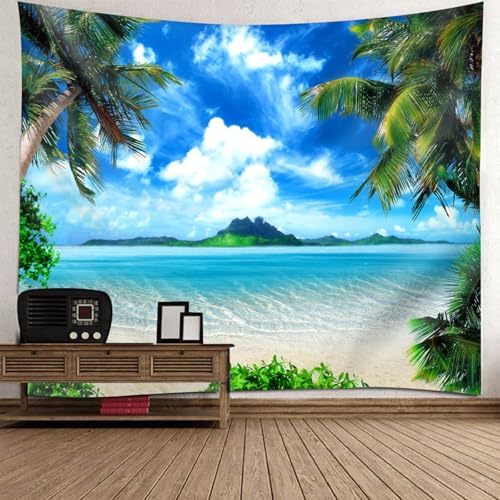 Tenture paysage ciel bleu et mer pour creer un coin de paradis chez soi