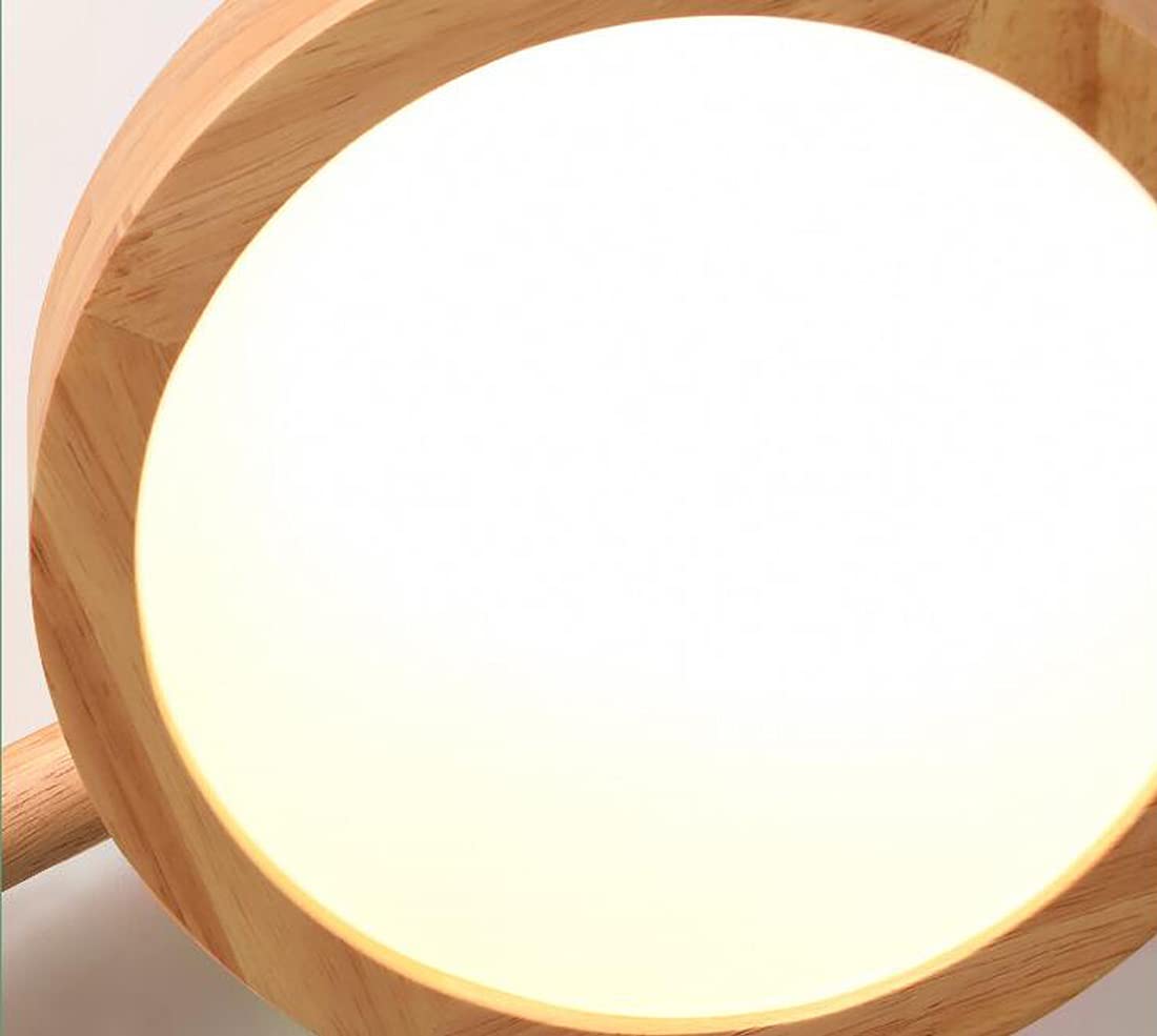 Modern Holz Deckenlampe 4 Flammig LED Wohnzimmerlampe, Kreativ Schlafzimmer Leuchte, Weißes Licht Deckenleuchte Minimalistisch europäischer Design Küche Esszimmer Kronleuchter, Wandlampe, 87 * 38cm