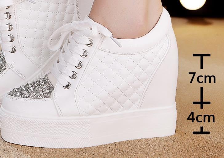 Women's Wedge Sneakers, high-Heeled Platform high-top lace-up Fashion Sneakers, Tennis Shoes Women's Wedge Platform Shoes2