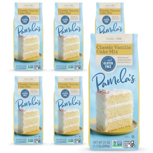 Pamela's Products Gluten Free Cake Mix, Classic Vanilla 21-Ounce Bags