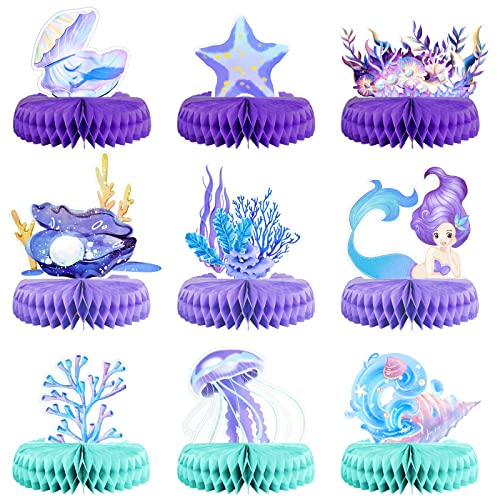 9 Pcs Princess Party Centerpieces, 3D Paper Honeycomb Table Decorations For Girls Theme Birthday Party Baby Shower #TOP1