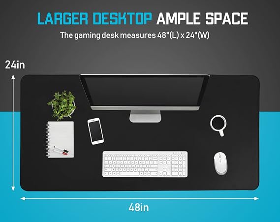 Adjustable Standing Desk, 47 Computer Desk Height Converter Large Desktop Stand Up Desk Fit Dual Monitor for Home Office,Black