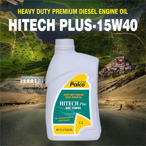 Image of PALCO Hitech Plus 15W40 Diesel Engine Oil 1 Litre (Pack of 2) for Heavy Duty Cars, Commercial Vehicles & Turbocharged Diesel Engines, EGR Compatible