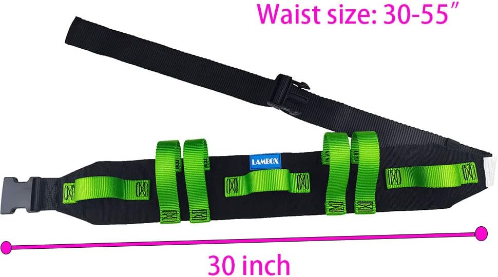 LAMBOX Gait Belt Walking Transfer Belt with 6 Plastic Padded Caregiver Handle...