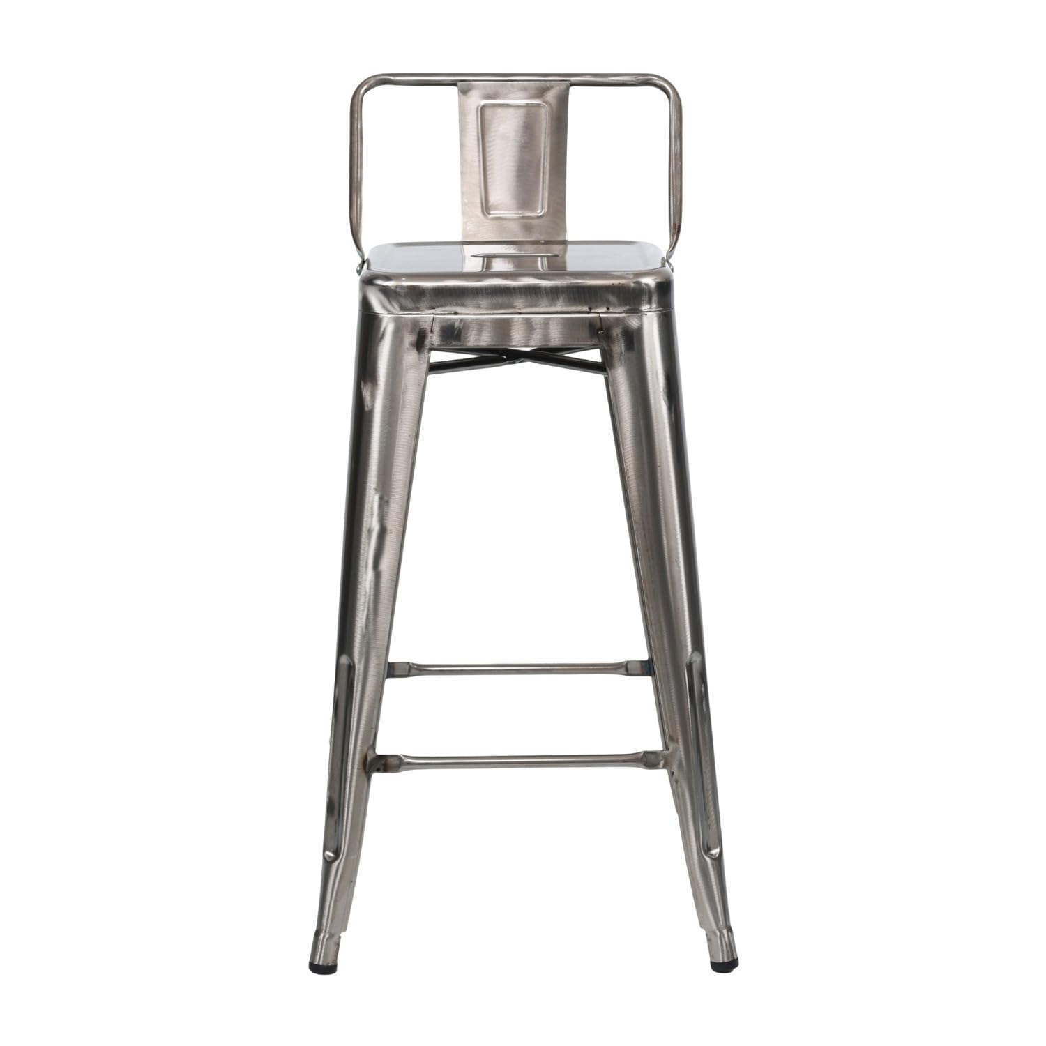 THINIA HOME Taburete Alto Industrial Apilable de Acero 41x41x85cm