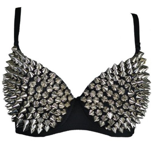 Paradise Kiss Approx 100pcs 10mm Silver Acrylic Bullet Spike Cone Studs, Beads, Sew On, Glue On, Stick On, DIY Garments, Bags 