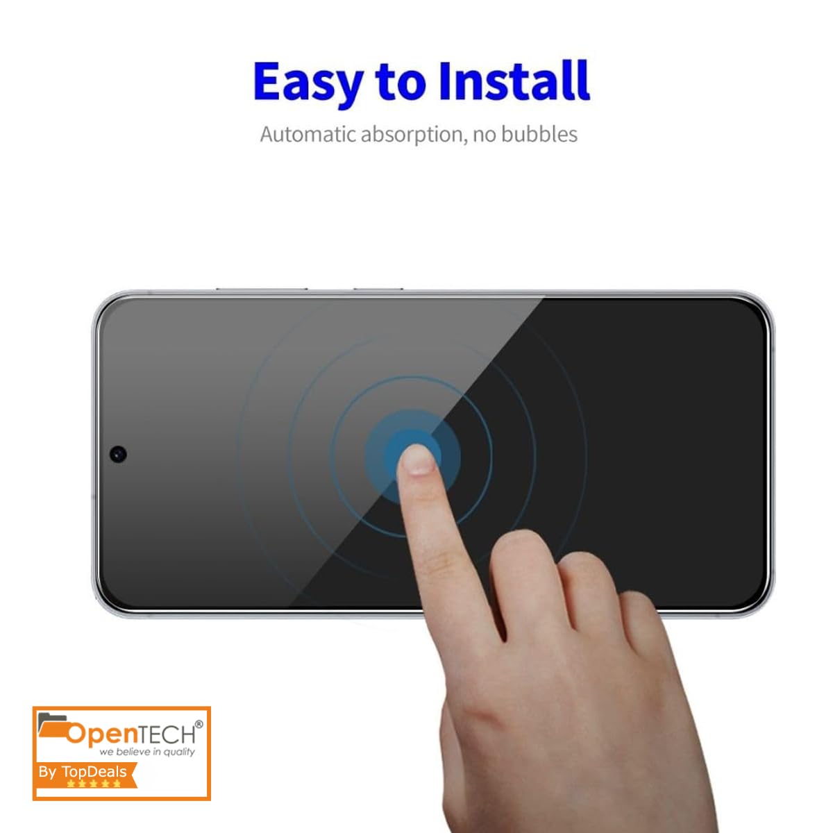 OpenTech® Privacy Tempered Glass Screen Protector Compatible for Samsung Galaxy S24 / Samsung Galaxy S25 with Edge to Edge Coverage and Easy Installation kit — Amazon image 6