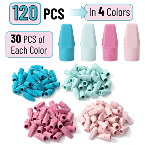 Image of Mr. Pen- Pencil Erasers Toppers, 120 Pack, Muted Pastel Colors | Erasers for Pencil, Pencil Top Erasers