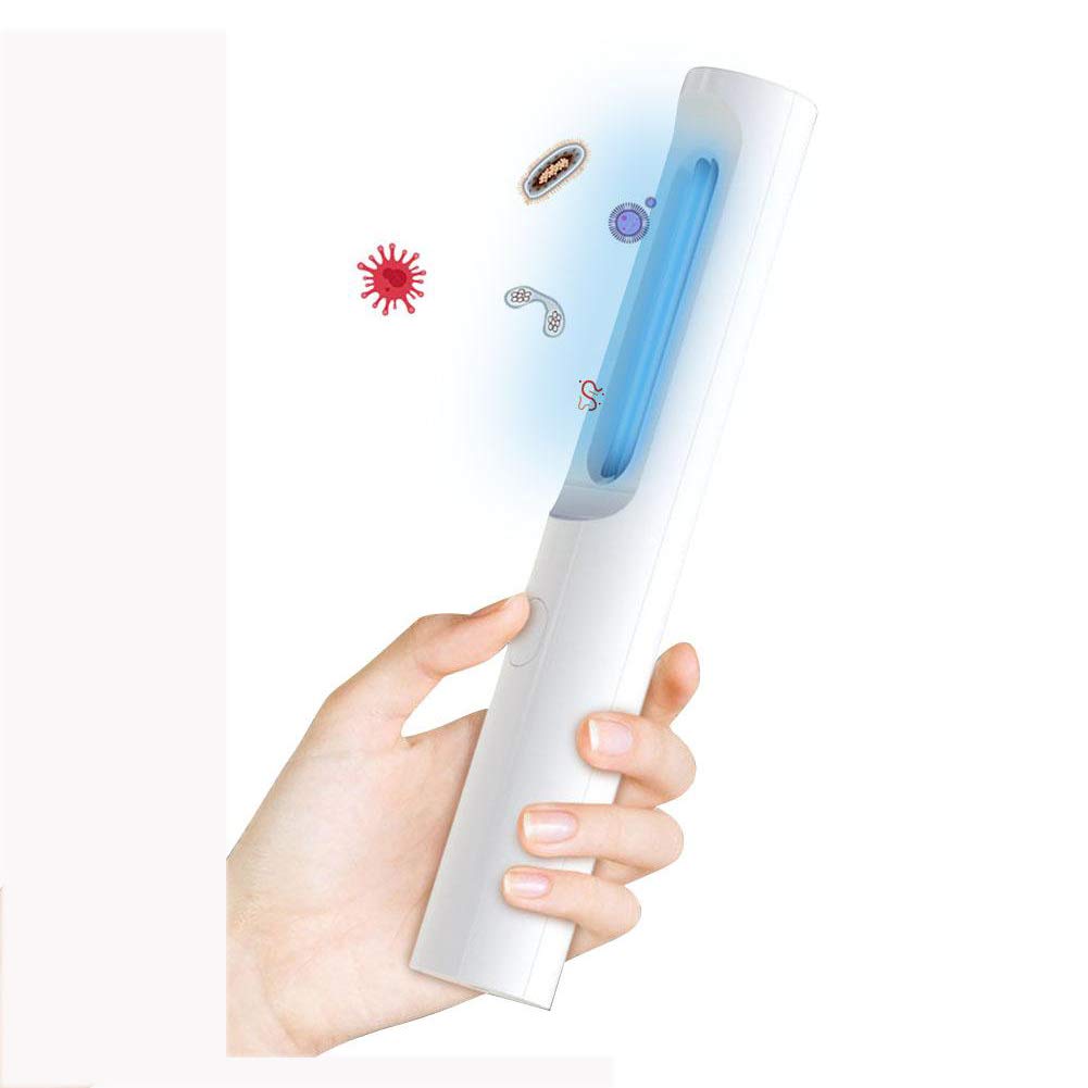5W lámpara UV portátil, recargable USB esterilizador ultravioleta del accesorio ligero, portátil Lámpara UVC para la cubierta exterior Viajes Hogar,Blanco
