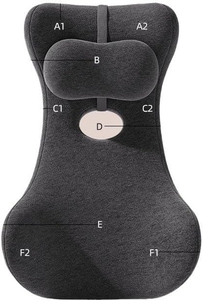 Grey Cotton Office Lumbar Support Pad for Prolonged Sitting