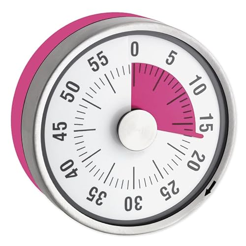 TimeTEX Zeitdauer-Uhr Automatik Compact - mit Pinker Scheibe - mit Magnet - zeigt Restzeit an - Durchmesser 78 mm - läuft ohne Batterien - 61964 TimeTEX Zeitdauer-Uhr Automatik Compact - mit Pinker Scheibe - mit Magnet - zeigt Restzeit an - Durchmesser 78 mm - läuft ohne Batterien - 61964