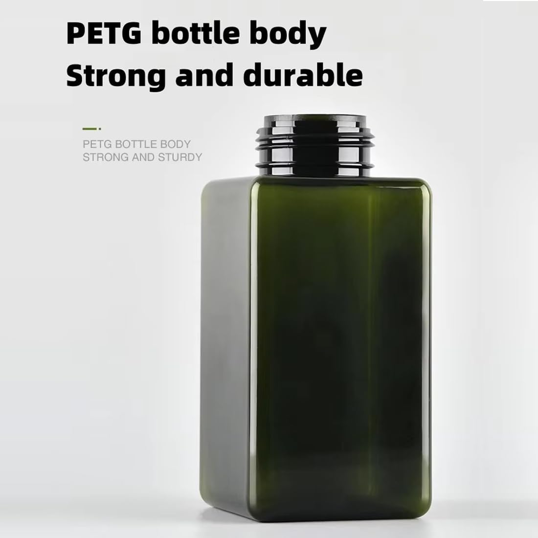 2 Pcs Foaming Soap Dispenser, 450ml(16oz) Refillable Modern Square Pump Bottle for Shampoo, Body Wash, Liquid Soap, PETG Plastic Empty Soap Dispenser for Kitchen, Bathroom, Hospital (Green) - Image 9