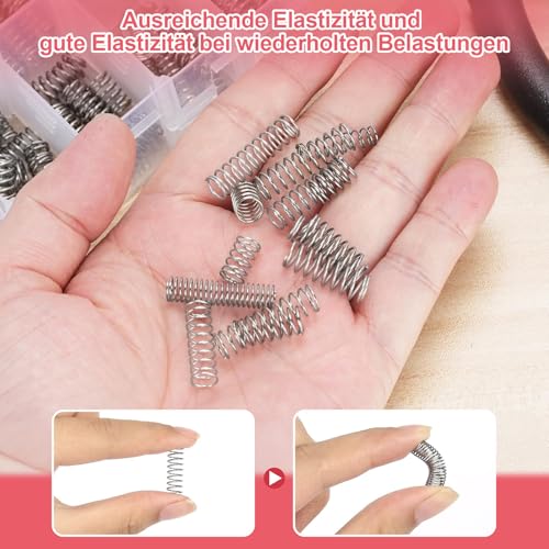 300 Stück Druckfedern Sortiment Kit - 304 Edelstahl Druckfeder mit 23 Größen Zugfeder, Mit Aufbewahrungskasten, Passend für DIY Home/Werkzeuggeräte/Auto Reparatur