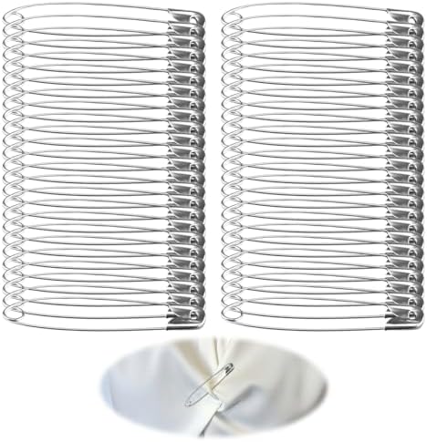 50 Pièces Épingle à Nourrice 45mm, Épingles de Sûreté en Métal Argenté ...