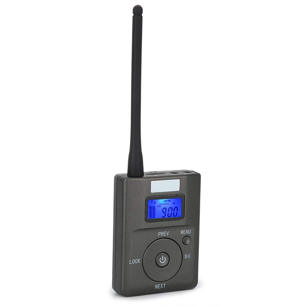 PUSOKEI Tragbarer FM-Sender, MP3-Stereo-Radio-Broadcast-Adapter mit Geringem Stromverbrauch, Unterstützung eines 3,5-mm-AUX-Eingangs für Tourismus, Besprechungsraum, Campus und Autofahren