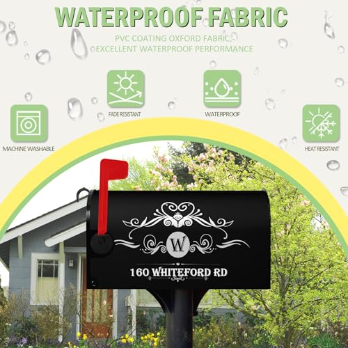 Personalized Custom Mailbox Covers Magnetic Standard Size Add Photo Picture Family Name House Address Text Customized Mailbox Post Cover Dog Mailbox Wraps Decor Waterproof for Yard 21x18 Inch