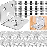 28PCS L Brackets for Wood + 168PCS Screws, Stainless Steel Corner Braces Corner Brackets for Wood,...