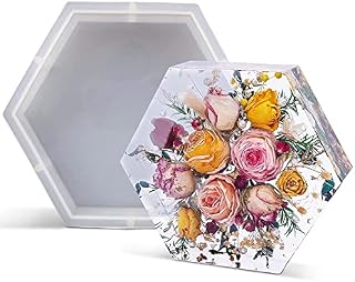 Wealike Resin Moulds,Resin Moulds Silicone Large(20x23x5cm),Resin Hexagon Moulds for Flowers Preservation,Deep Moulds for Resin Casting