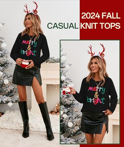 Image of MARZXIN Women Sweater Merry Christmas Pullover Holiday Sweatshirts Tops