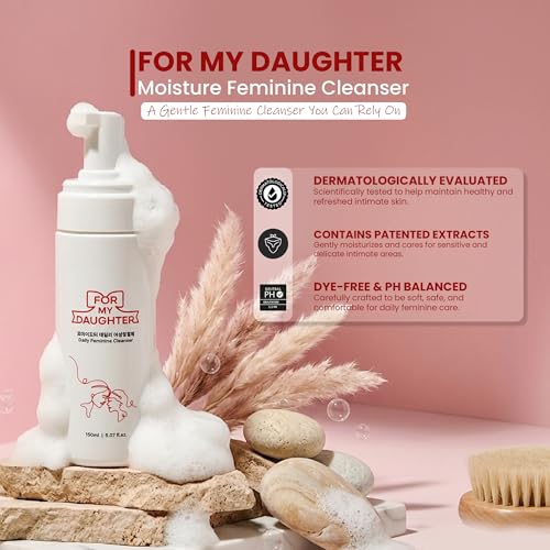 Image of for my daughter Moisture Feminine Wash | Gentle Foam Wash with HPA Complex & | pH Balanced for Intimate Hygiene | Dermatologist-Tested - 150ml (5.07oz)