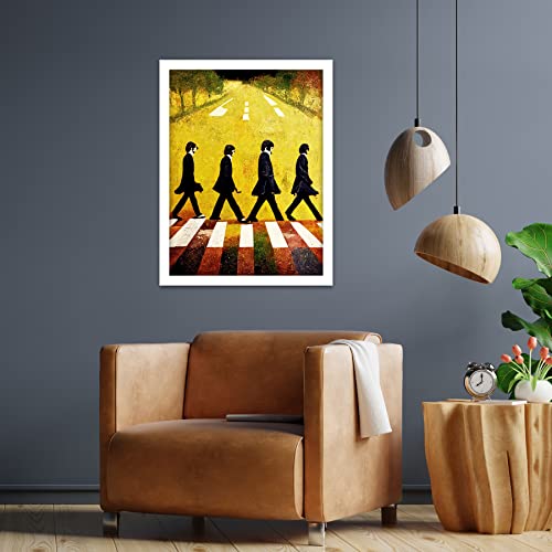 Doppelganger33 LTD Abbey Road Abstract Stylised Beatles Boho Landscape Red and Ochre Artwork Framed Wall Art Print 18X24… - Les Beatles, Paul McCartney, John Lennon, RIngo Starr, George Harrison Doppelganger33 LTD Abbey Road Abstract Stylised Beatles Boho Landscape Red and Ochre Artwork Framed Wall Art Print 18X24… – Image 3