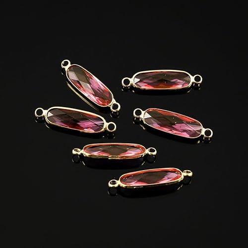 Miniatura 8 de CCP9-G2 - 10 unidades de Adabele grado A febrero amatista púrpura piedra natal conector de eslabones de joyería de 0.827 in de largo, chapado en