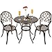 Best Choice Products Cast Aluminum Outdoor Patio Bistro Table Set for Backyard, Garden, Porch, Deck w/Attached Ice Bucket, 2 Chairs, Copper