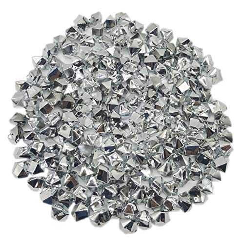 WGVI WGV Acrylic Ice Rock Crystals Treasure Gems for Table Scatters, Vase Fillers, Wedding, Banquet, Party, Event, Birthday Decor (Approx 150 pcs per Bag), 1 Bag, 1 Pound, Silver