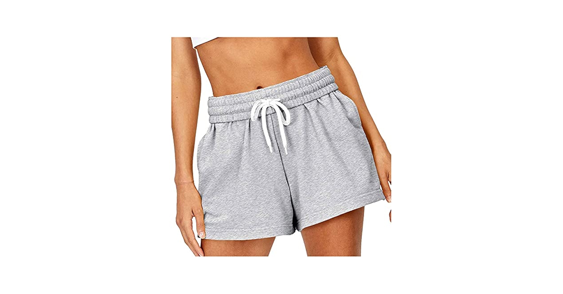 tuduoms Women Casual Drawstring Terry Short 5'' Cotton