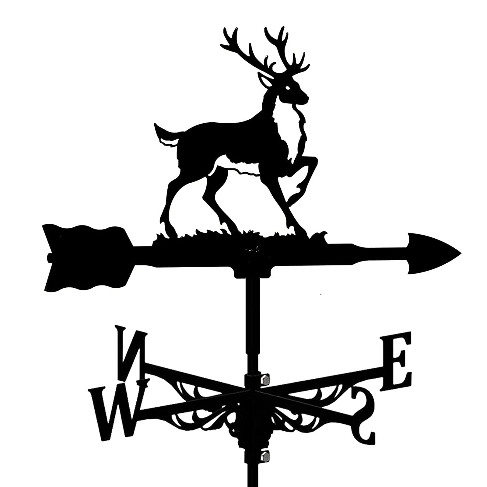 WIQUYBML wind vane Weather Vane with Animal Ornament Cast Iron Wind Weathervane Outdoor Garden Direction Indicator for Roofs Rooster Yard Patio Decor (Shape 3)