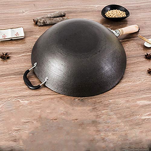 Wok de hierro fundido sin recubrimiento antiadherente miniatura 2