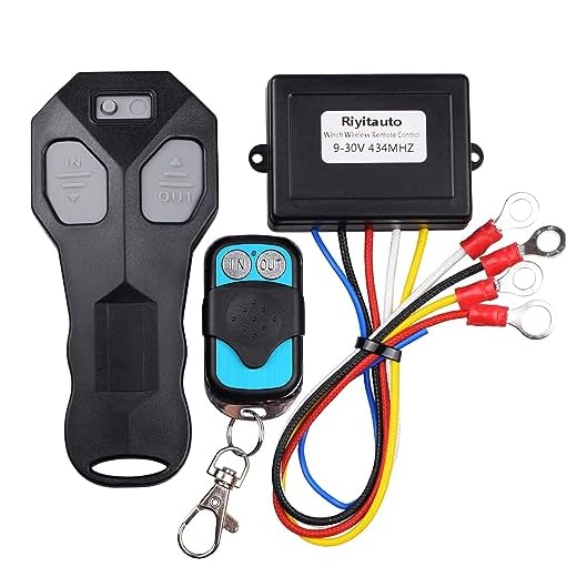 Riyitauto Wireless Winch Remote Control Kit for Car Truck Jeep ATV SUV 12V Handset Switch Recovery Wireless Waterproof Wireless Remote for Winch