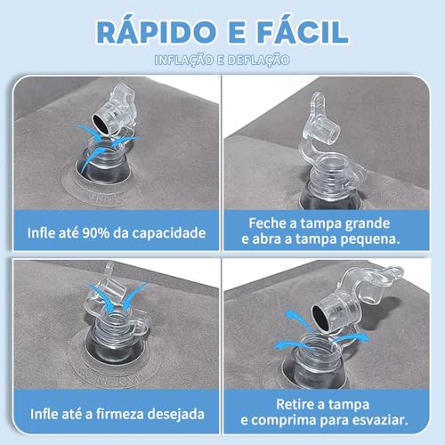 Apoio para PéS, Travesseiro InfláVel para Descanso de Pé de Viagem, Travesseiro InfláVel, Apoio de P