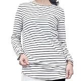 [ｕｒｉｃｃａ＼ウリッカ] ロンt カットソー 長袖 レディース トップス 無地 大きいサイズ オフィス tシャツ ロング XL ホワイト×ブラック [郵1.5]^t593^
