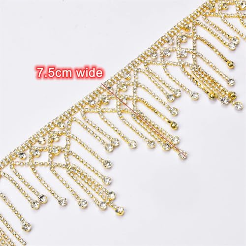Franges en strass cristal argenté style 4 pour customisation - 6